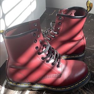 Cherry Dr. Martens 8-eye boots